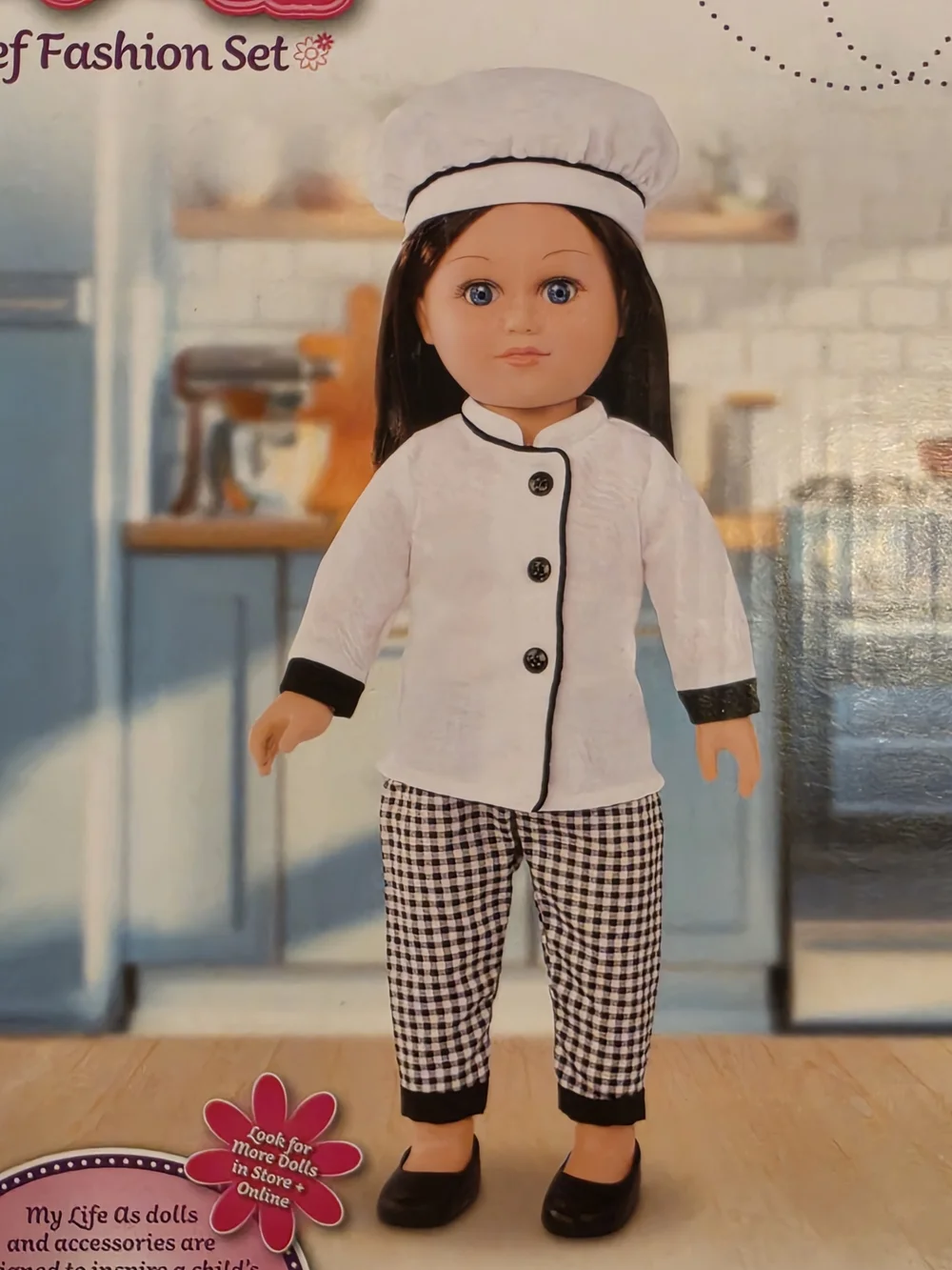 My Life As Chef Outfit Set for 18-Inch Dolls - White & Black